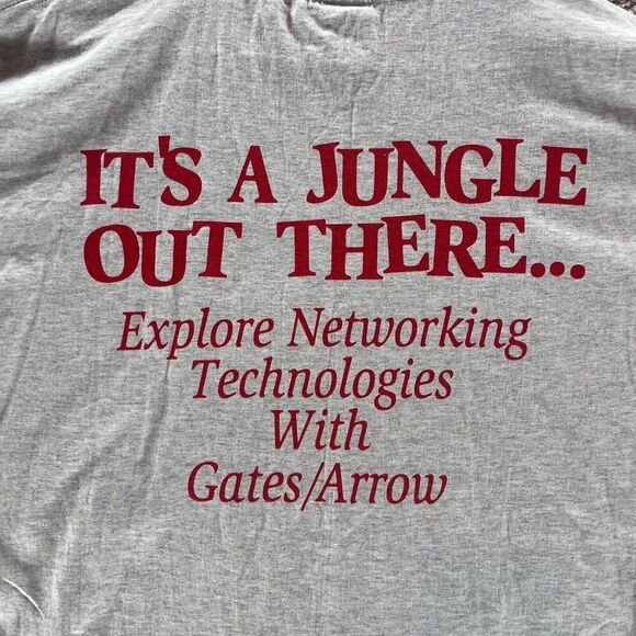 Vintage 90s Shirt Mens Extra Large Gray Red Single Stitch Made In USA Cotton - Picture 14 of 16